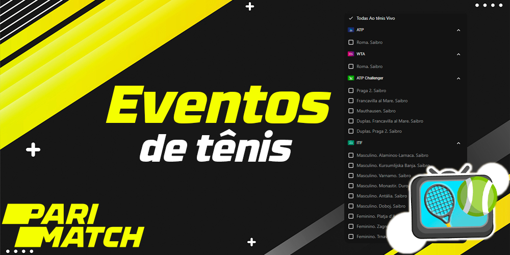 Eventos importantes no mundo do tênis no site da Parimatch