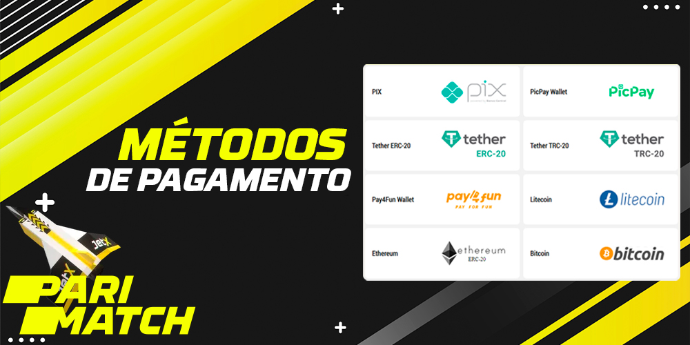 Métodos de pagamento no jogo JetX da Parimatch Brasil