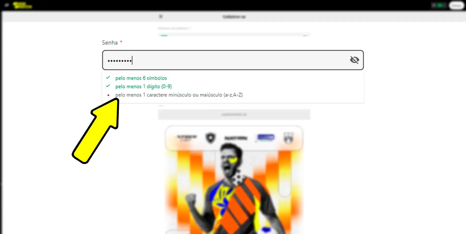 Digitar uma senha segura para sua conta pessoal