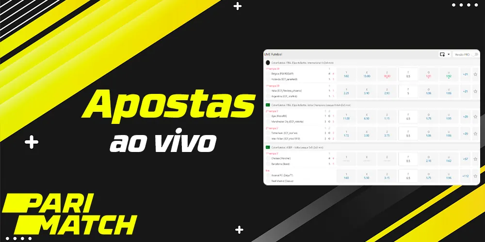 Apostas ao vivo em uma grande variedade de esportes match pari