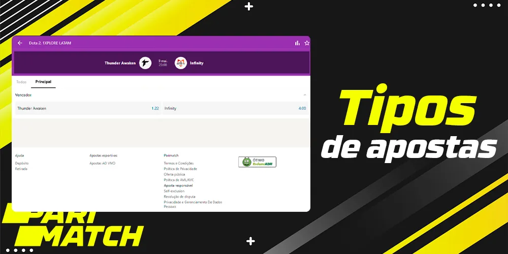 Tipos de apostas em partidas de Dota 2