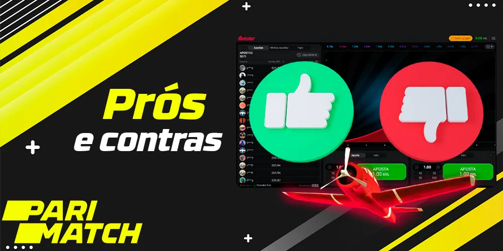 Prós e contras do jogo Aviator