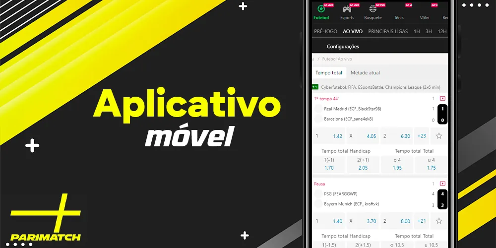 Aplicativo móvel Parimatch para apostas em futebol
