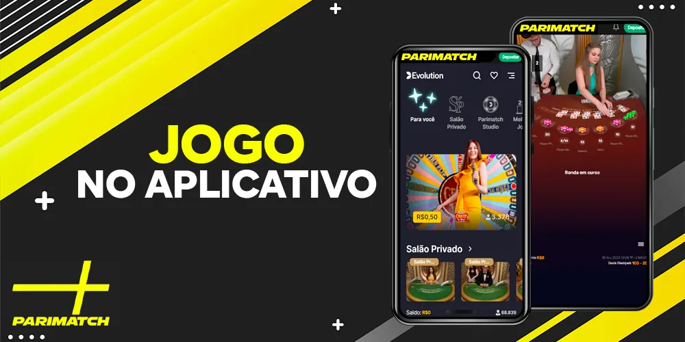 Jogo de blackjack no aplicativo móvel