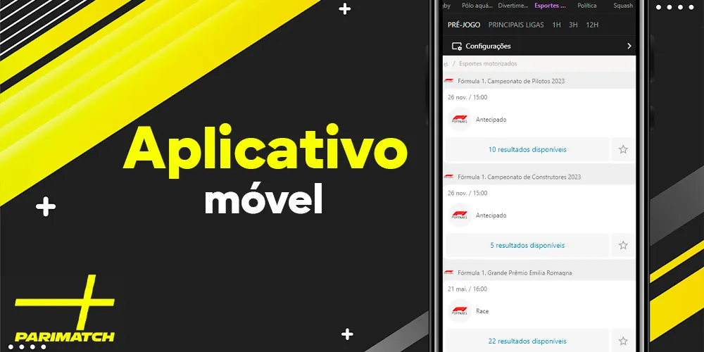 Aplicativo móvel para apostas na Fórmula 1