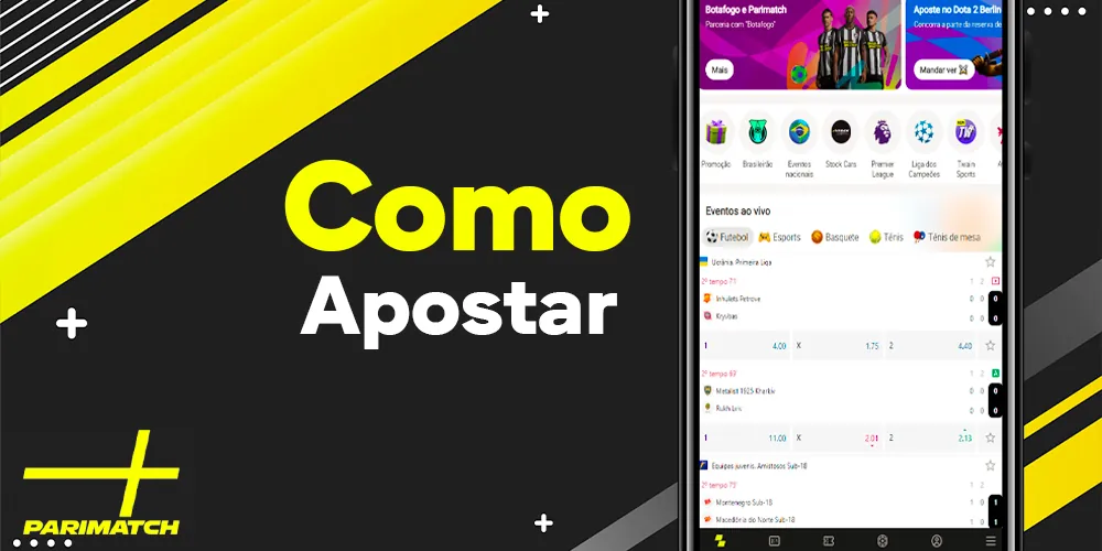 Como apostar no aplicativo móvel Parimatch