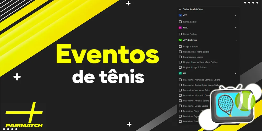 Eventos importantes no mundo do tênis no site