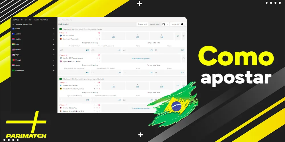 Como um usuário brasileiro pode apostar em futebol no site