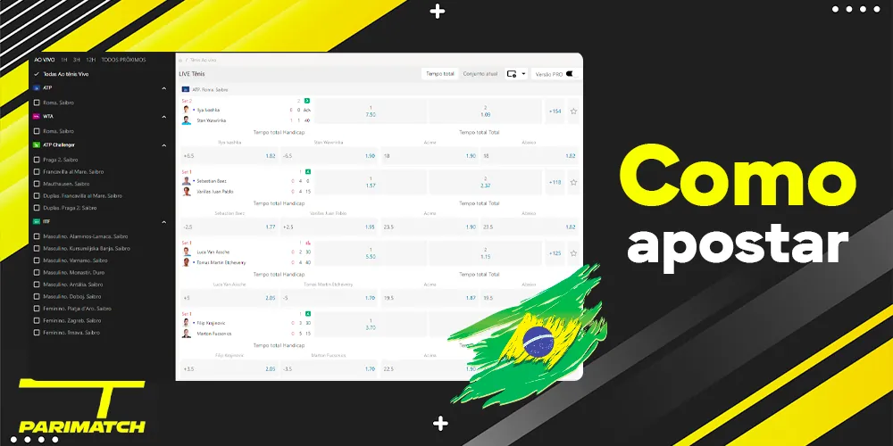 Como apostar no tênis para um jogador brasileiro