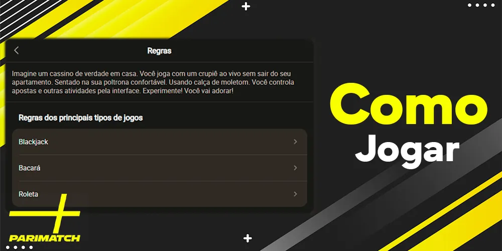 Instruções sobre como jogar os vários jogos